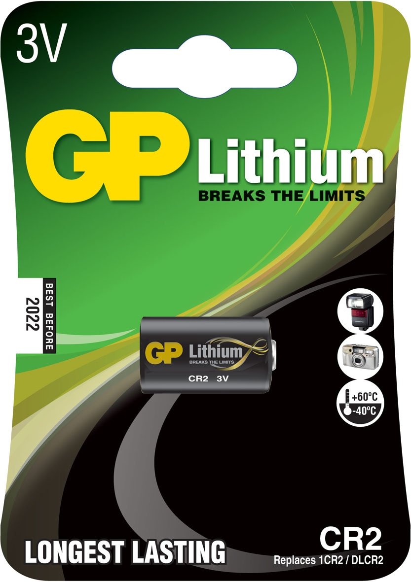 Gp Batteries 3703 Pila Doméstica Batería Recargable Litio (Lithium Battery Cr2 - Lithium 3703, Rechargeable - Battery, 3 V, 1-Pack, Black, -40 - 60 °C - Warranty: 12m)