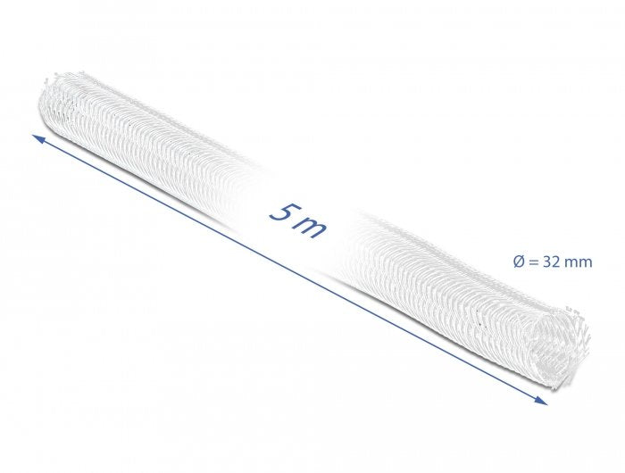 Geflechtschlauch Mit Klettverschluss 5 M X 32 Mm Weiss