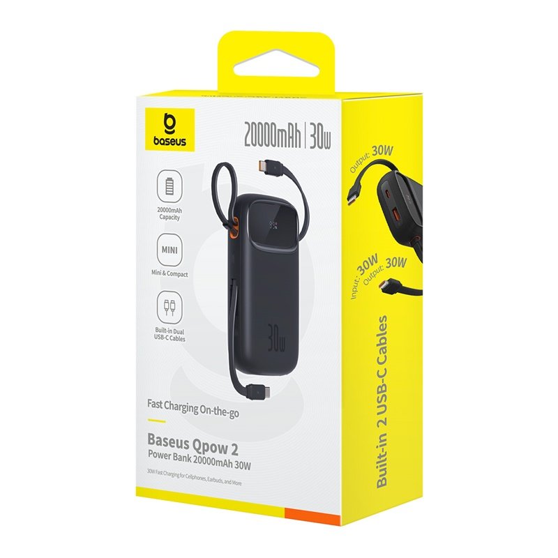 EAN 6932172667764 - Baseus PPQD4-20C Polímero de litio 20000 mAh Negro imagen 3