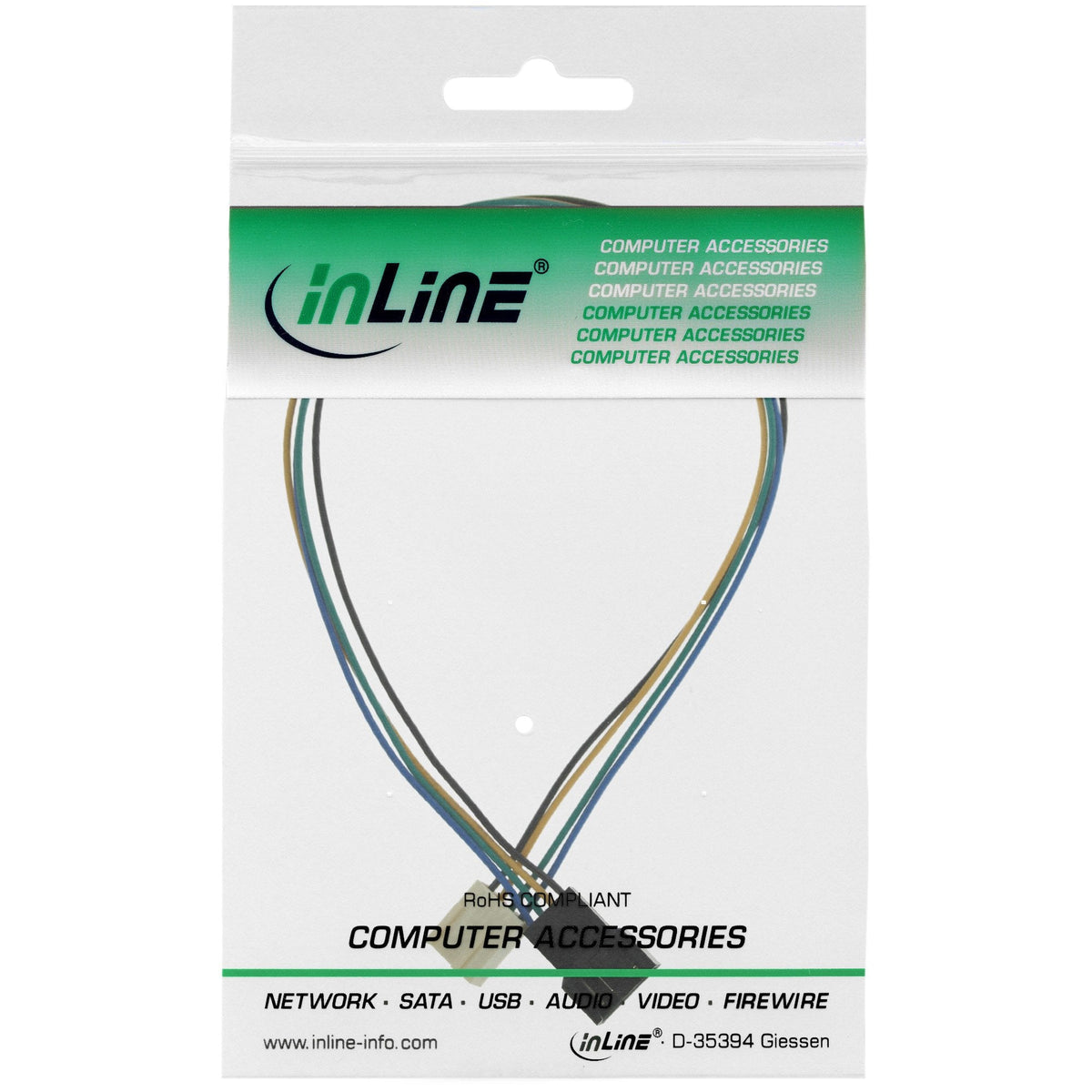 Extensión De Cable De Ventilador Inline Molex De 4 Pines Macho A Hembra De 70 Cm