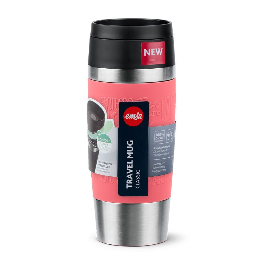 Taza Térmica Emsa Travel Mug Clásica Coral/Acero Inoxidable, 0,36 Litros N2020900