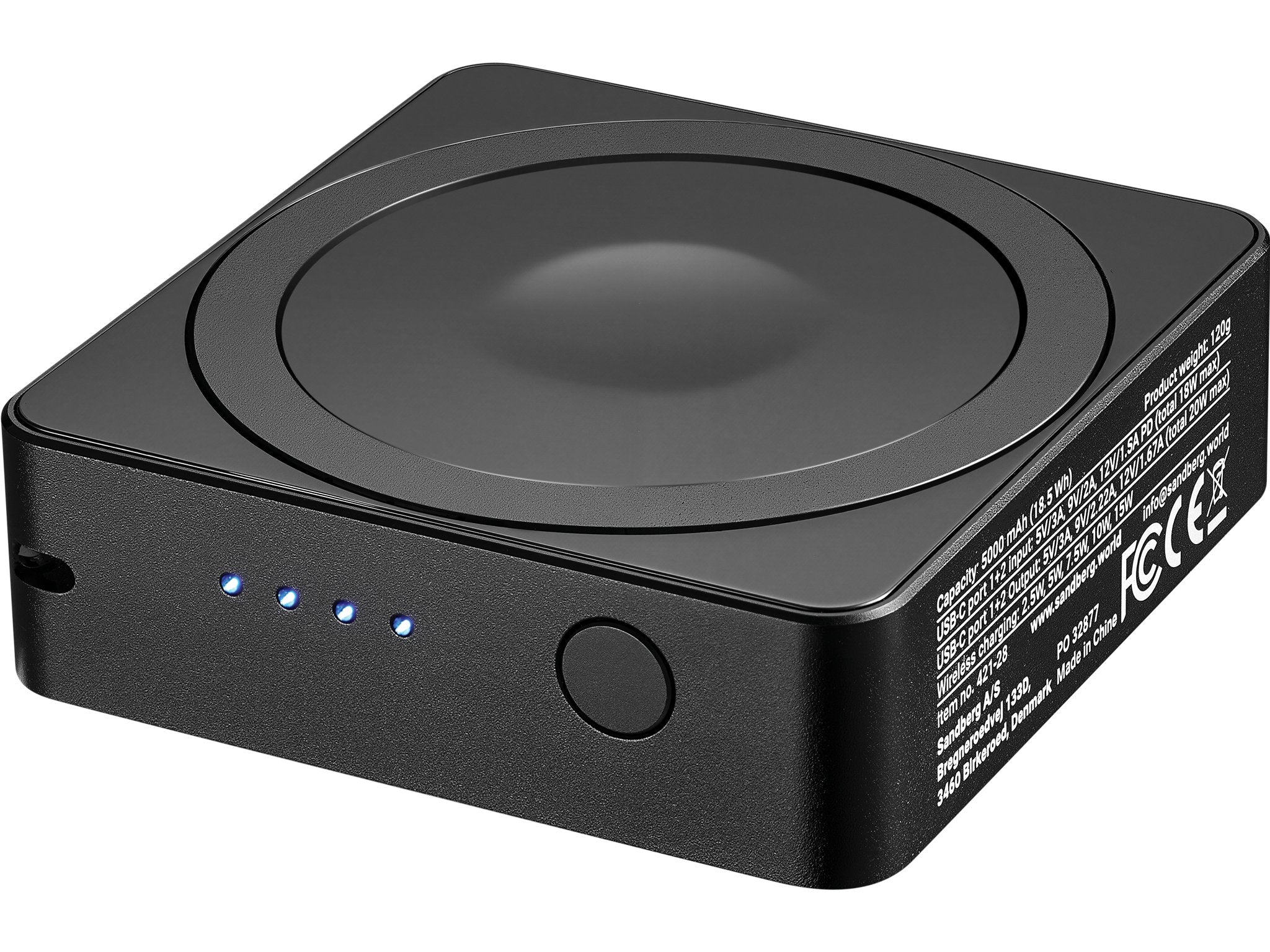Sandberg 421-28 Batería Externa 5000 Mah Cargador Inalámbrico Negro