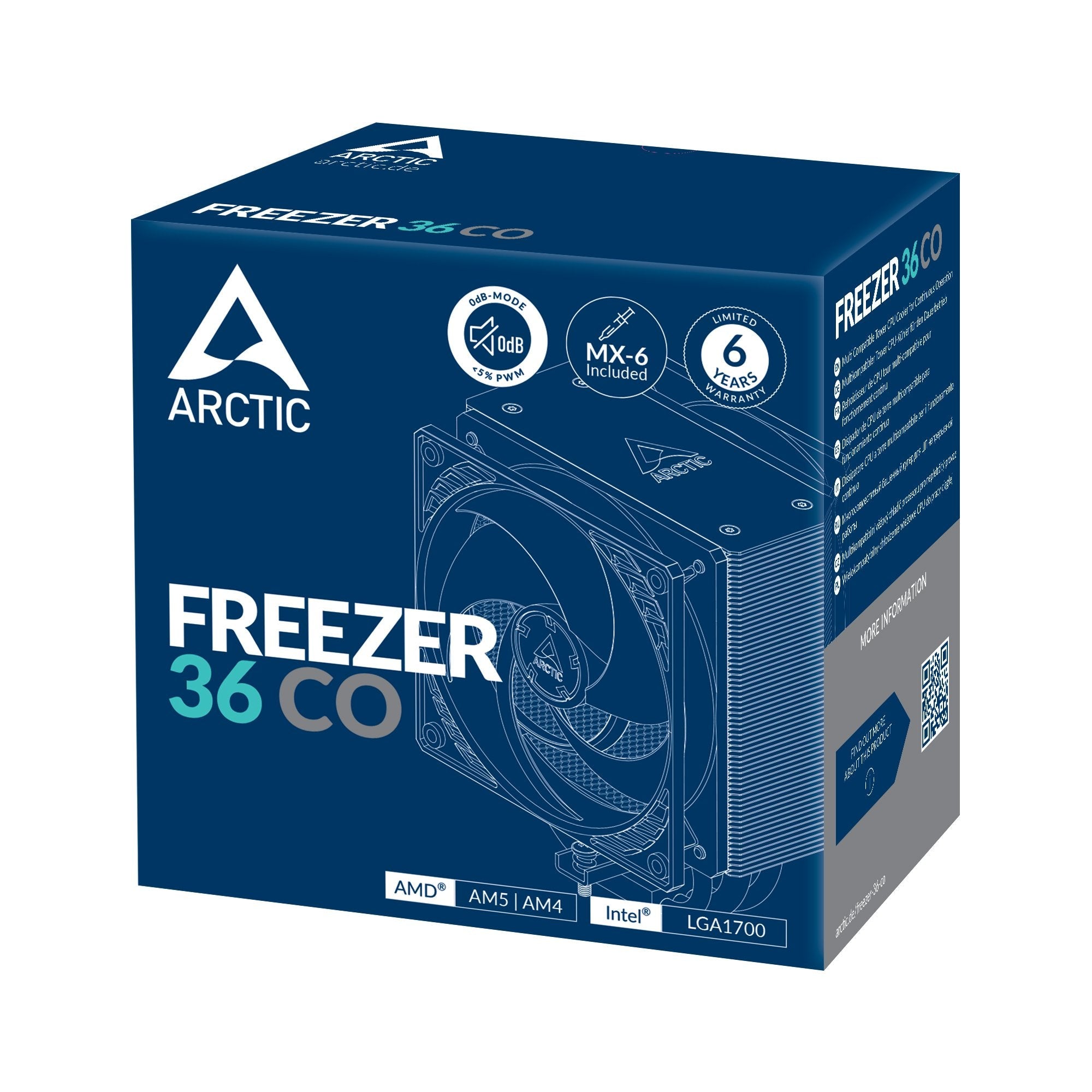 EAN 0840033401944 - ARCTIC Freezer 36 CO Procesador Refrigerador de aire 12 cm Negro, Plata 1 pieza(s) imagen 6