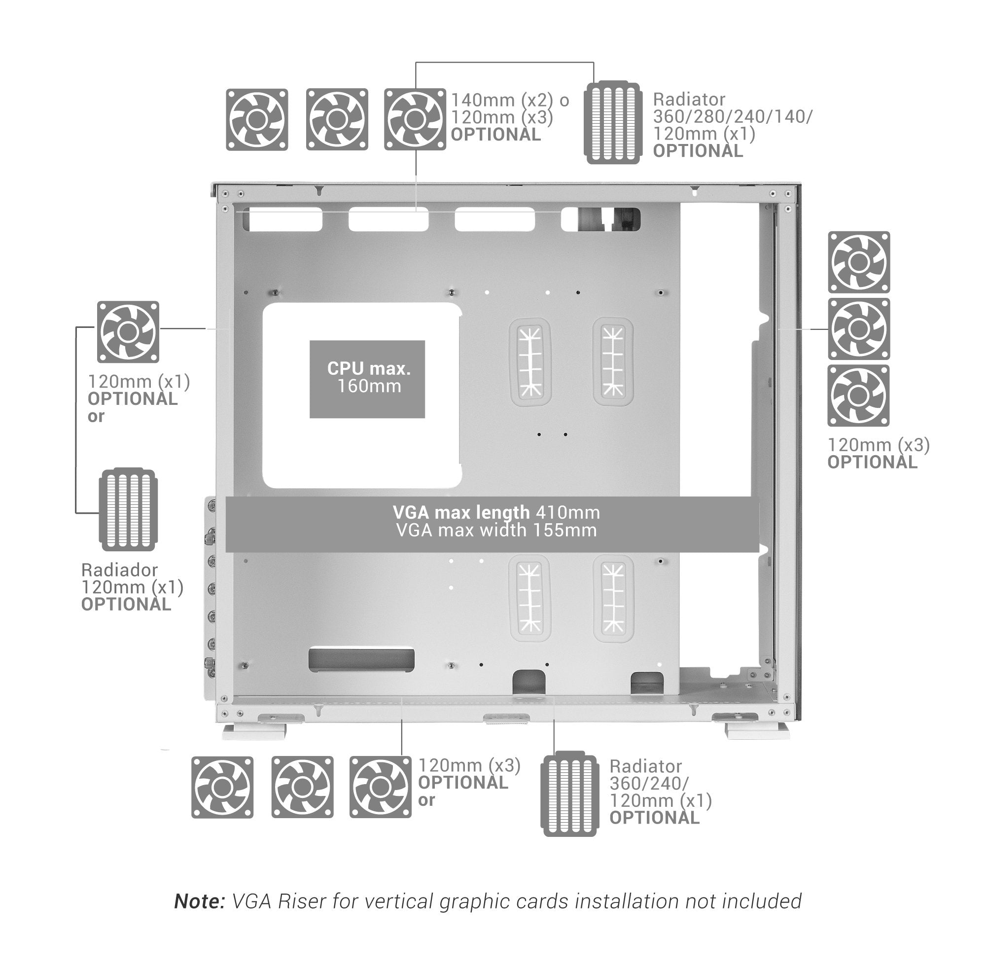 EAN 8435693102908 - Mars Gaming MCNOVA carcasa de ordenador Aluminio, Negro imagen 7