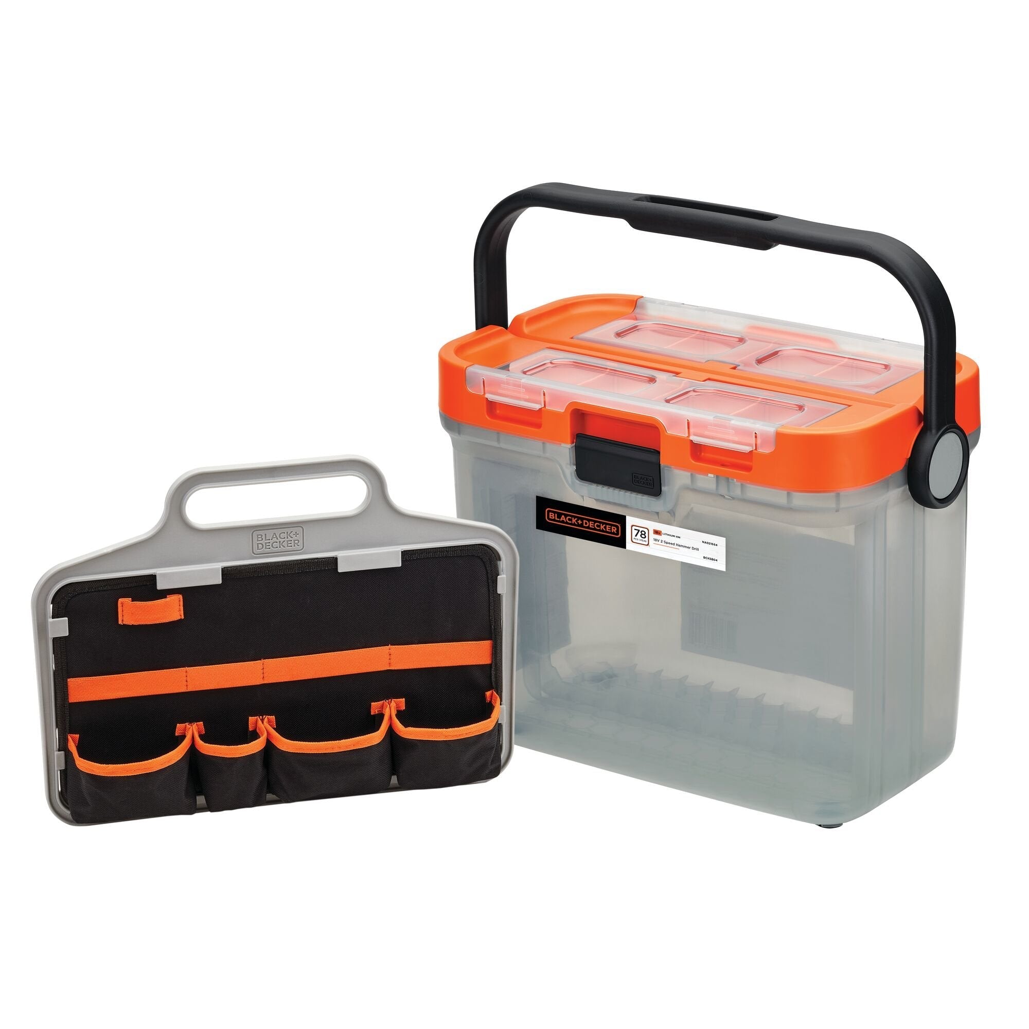 Taladro Combinado A Batería Black+Decker Bcksb04, 18 V Naranja/Negro, 2 Baterías De Iones De Litio De 1,5 Ah, Caja De Almacenamiento, Juego De Accesorios De 78 Piezas Bcksb04-Qw