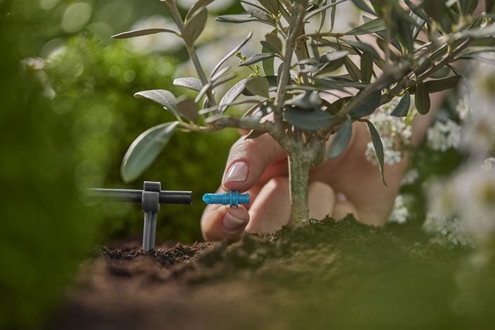 Gotero Terminal Micro-Drip-System Gardena 2 L/H (Turquesa, 25 Piezas, Modelo 2023) 13307-20