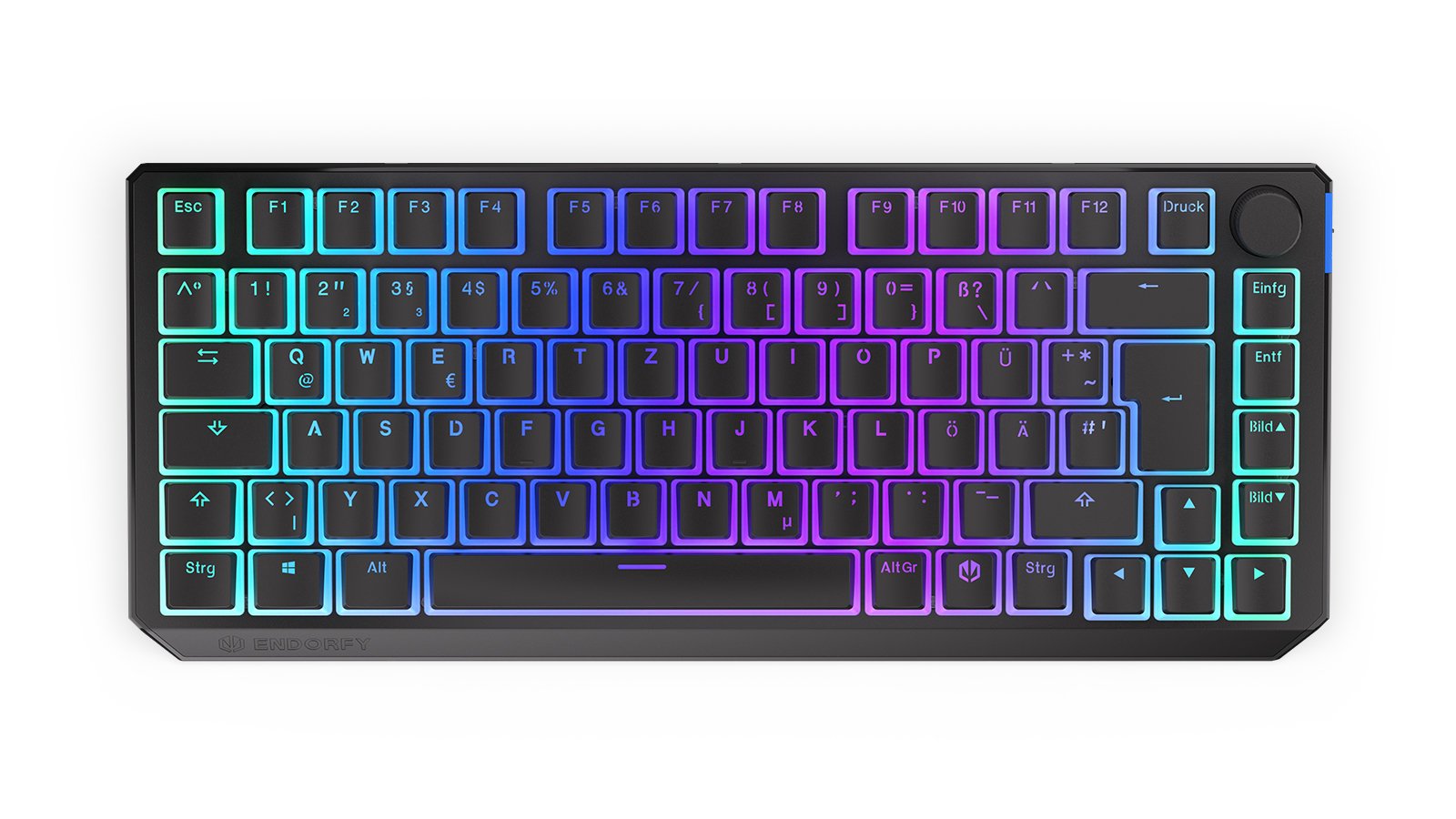 Teclado Alemán Endorfy Thock 75% Rf Inalámbrica + Usb Qwertz Negro