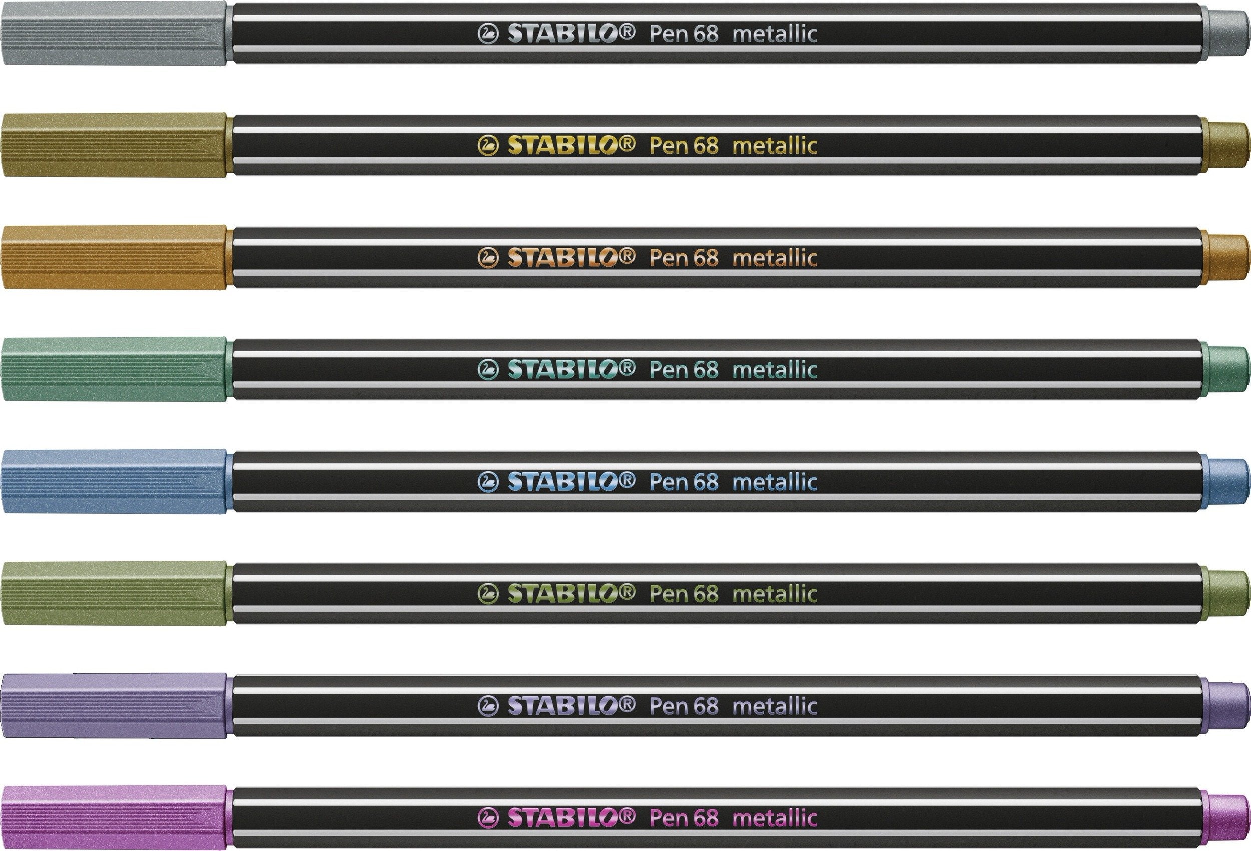 Stabilo Rotulador Pen 68 Metallic En Estuche De Plástico 8 C/Surtidos Metálicos