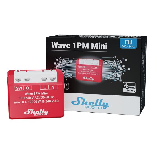Shelly Qubino Wave 1pm Mini Interruptor Inteligente Rojo