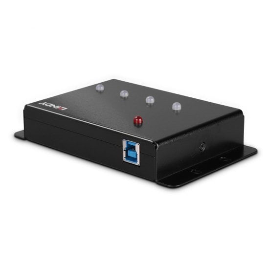 Lindy 43374 Hub De Interfaz Usb 3.2 Gen 1 (3.1 Gen 1) Type-B 5000 Mbit/S Negro