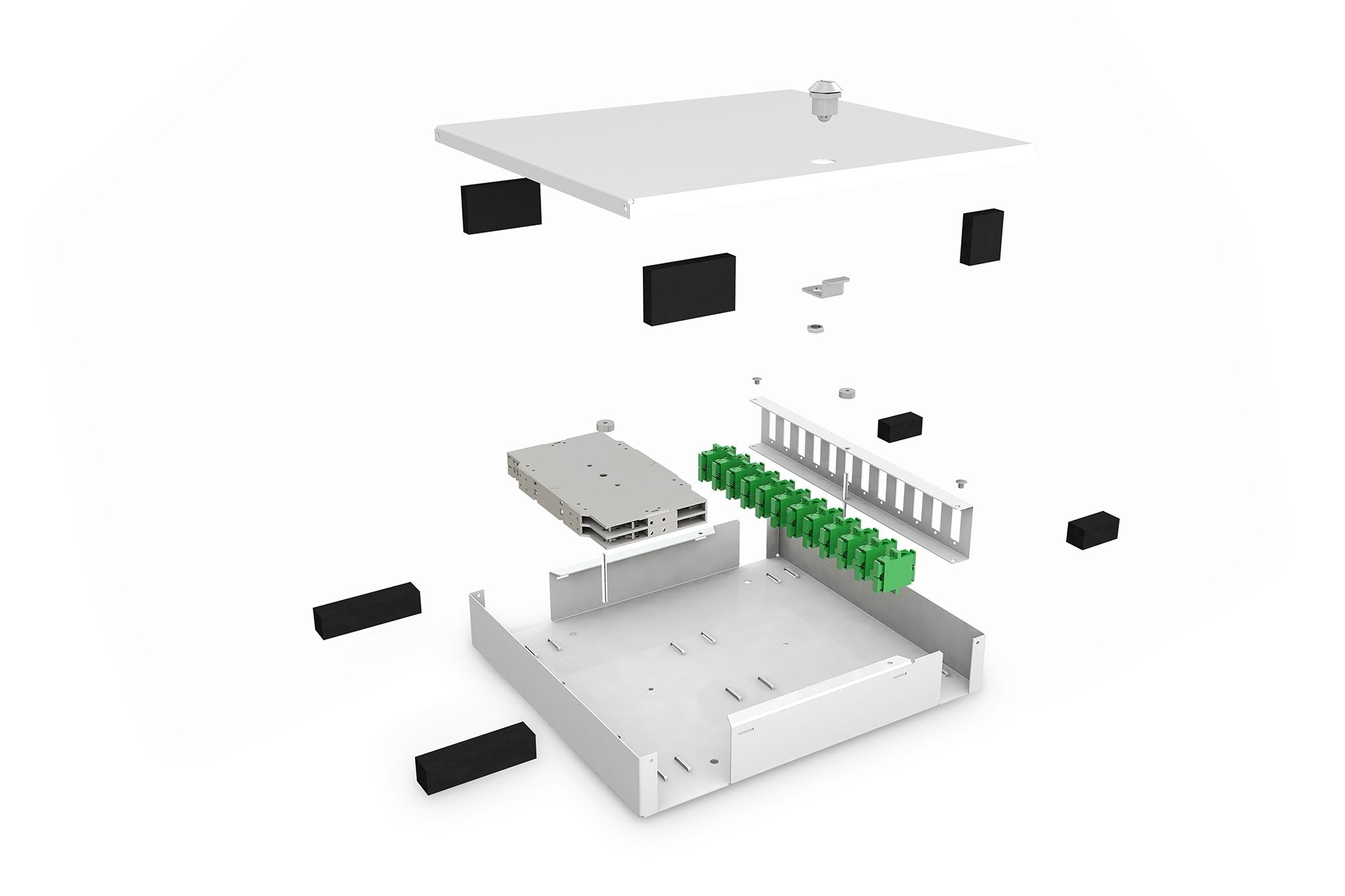 Unibox Para Fibra Óptica Para El Montaje En La Pared, Kompakt 265 X 150 X 55 Mm, Gris (Ral 7035)