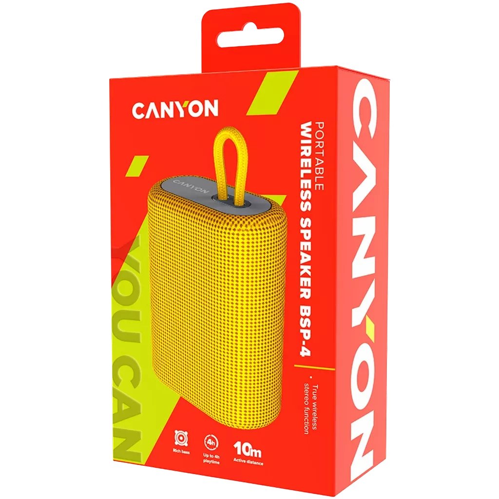 Altavoz Bluetooth Canyon Bsp-4 Lector Tf Usb-C 5w Amarillo Venta