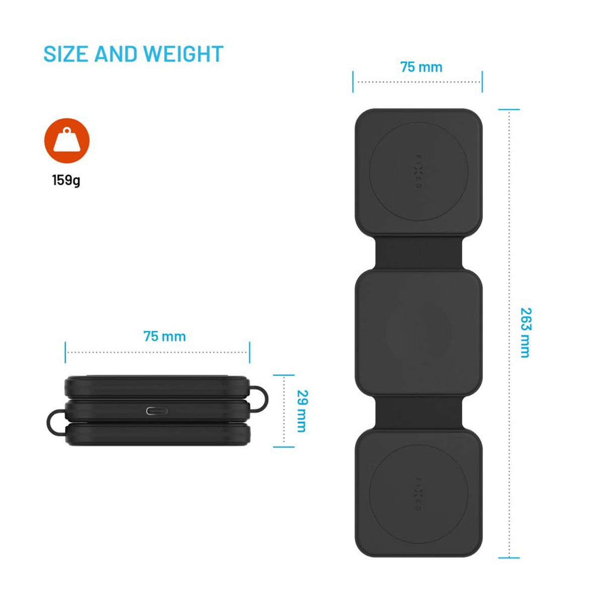 EAN 8591680167937 - FIXED FIXFLE-SA-BK cargador de dispositivo móvil Smartphone, Reloj inteligente Negro USB Cargador inalámb imagen 4