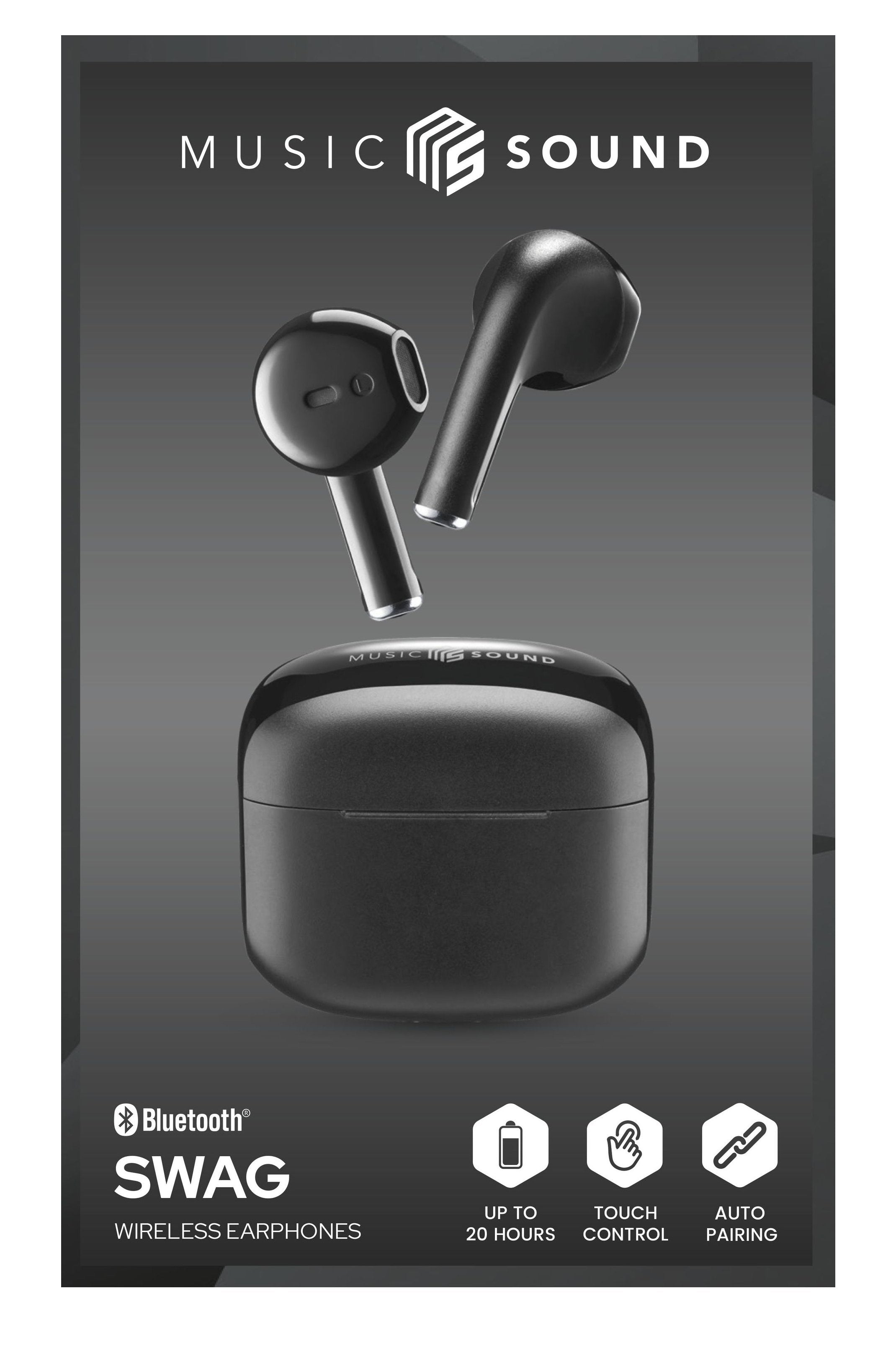 EAN 8018080454776 - Music Sound Swag Auriculares True Wireless Stereo (TWS) Dentro de oído Llamadas/Música Negro imagen 3