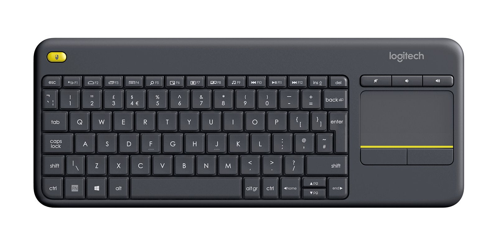 Teclado Italiano Logitech K400 Plus Tv Rf Inalámbrico Qwerty Negro