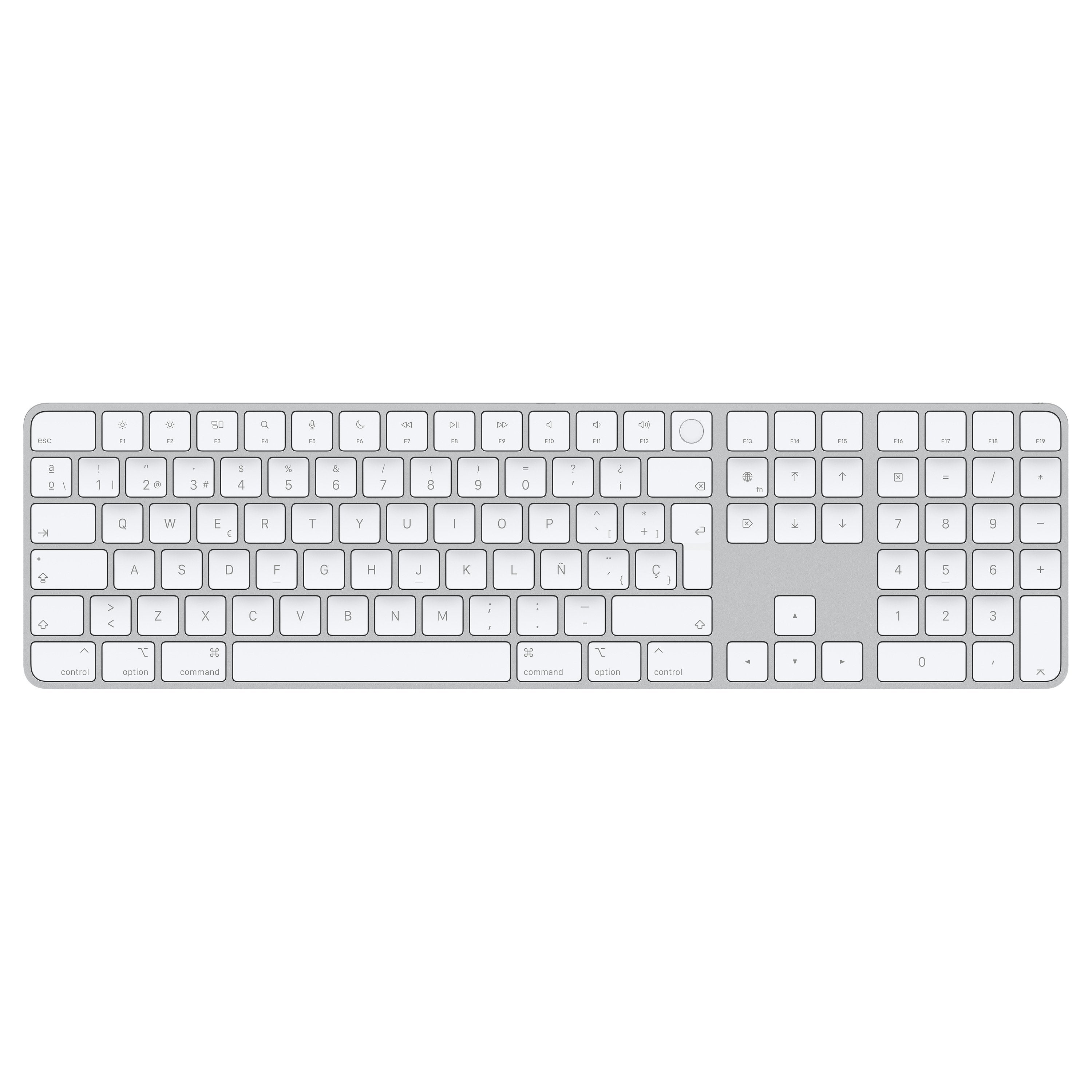 Teclado Inalámbrico Apple Magic Keyboard Con Touch Id Teclado Numérico Plata