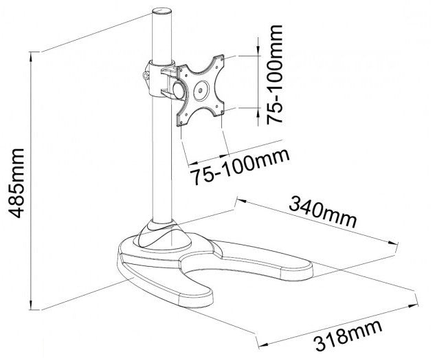 Techly Ica-Lcd 3500 Soporte De Monitor Giratorio Para Lcd De 13-27 Hasta 10kg