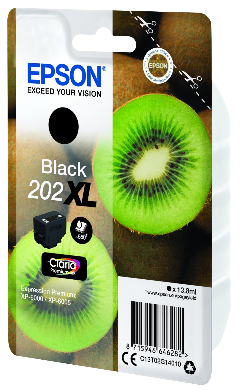 EAN 8715946646282 - Epson Kiwi 202XL cartucho de tinta 1 pieza(s) Original High (L) Yield Negro imagen 1