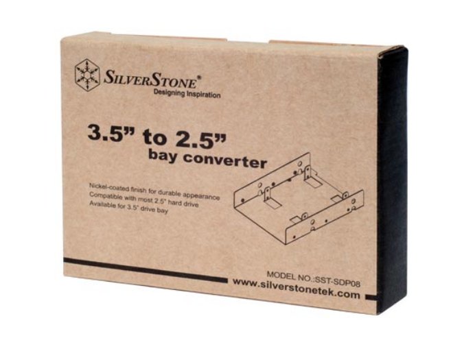 Silverstone Sst-Sdp08b Panel Bahía Disco Duro 8,89 Cm (3.5") Negro, Níquel