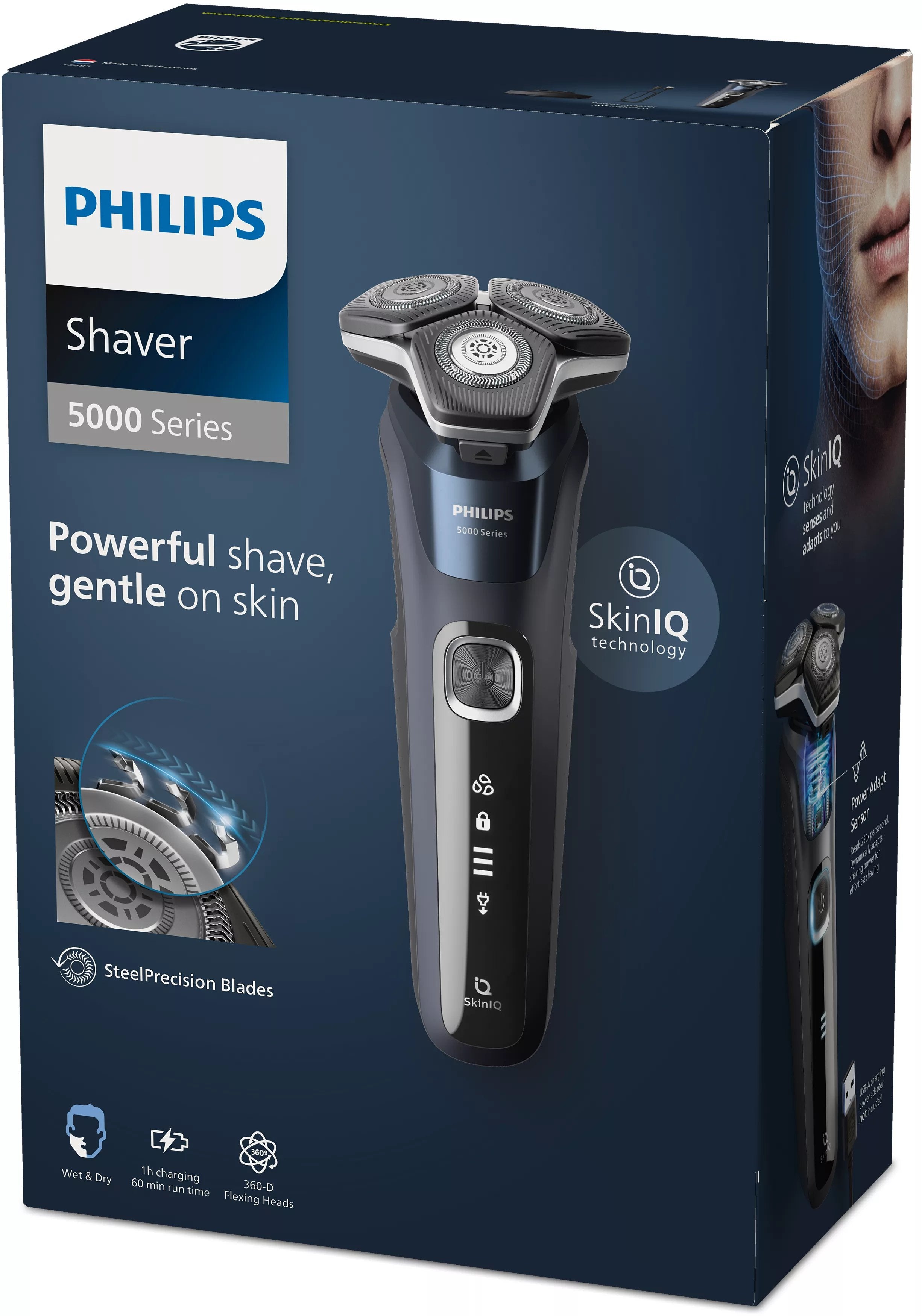 EAN 8720689007856 - Philips SHAVER Series 5000 S5885/25 afeitadora Máquina de afeitar de rotación Recortadora Azul imagen 5