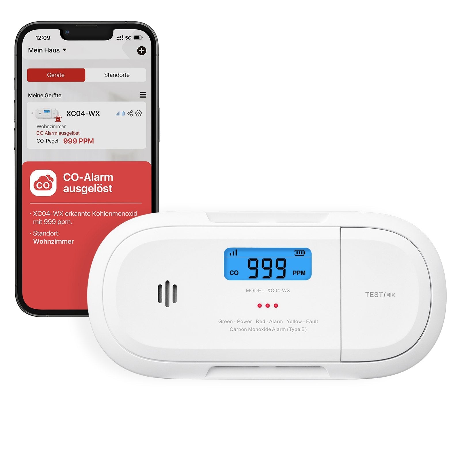 Detector De Co Autónomo Comunicación Wifi 2.4ghz