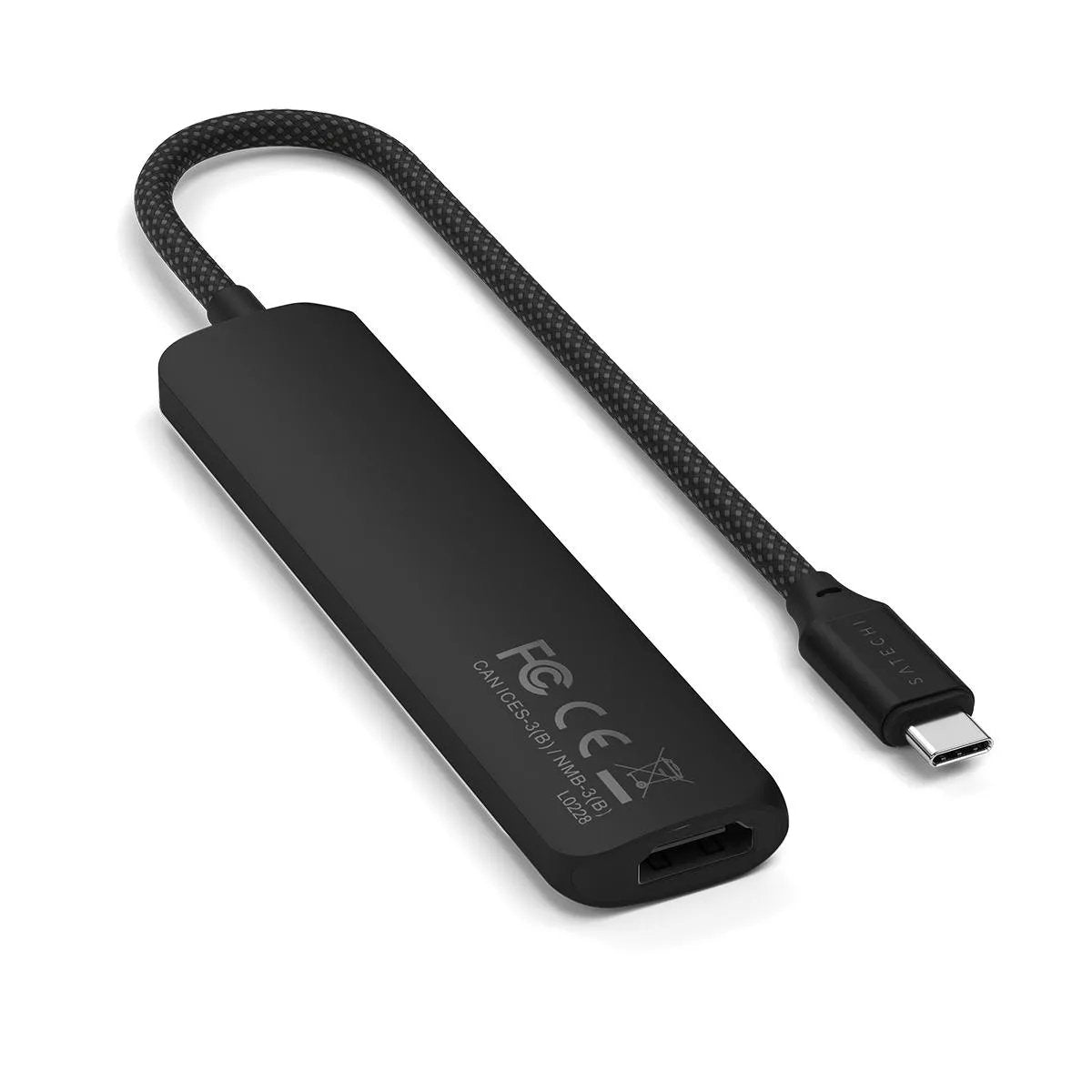 Satechi 6-W-1 Usb-C Slim Multiport Usb-C (Usb-C, 2x Usb-A, 4k Hdmi, Czytnik Kart Micro/Sd) (Negro)