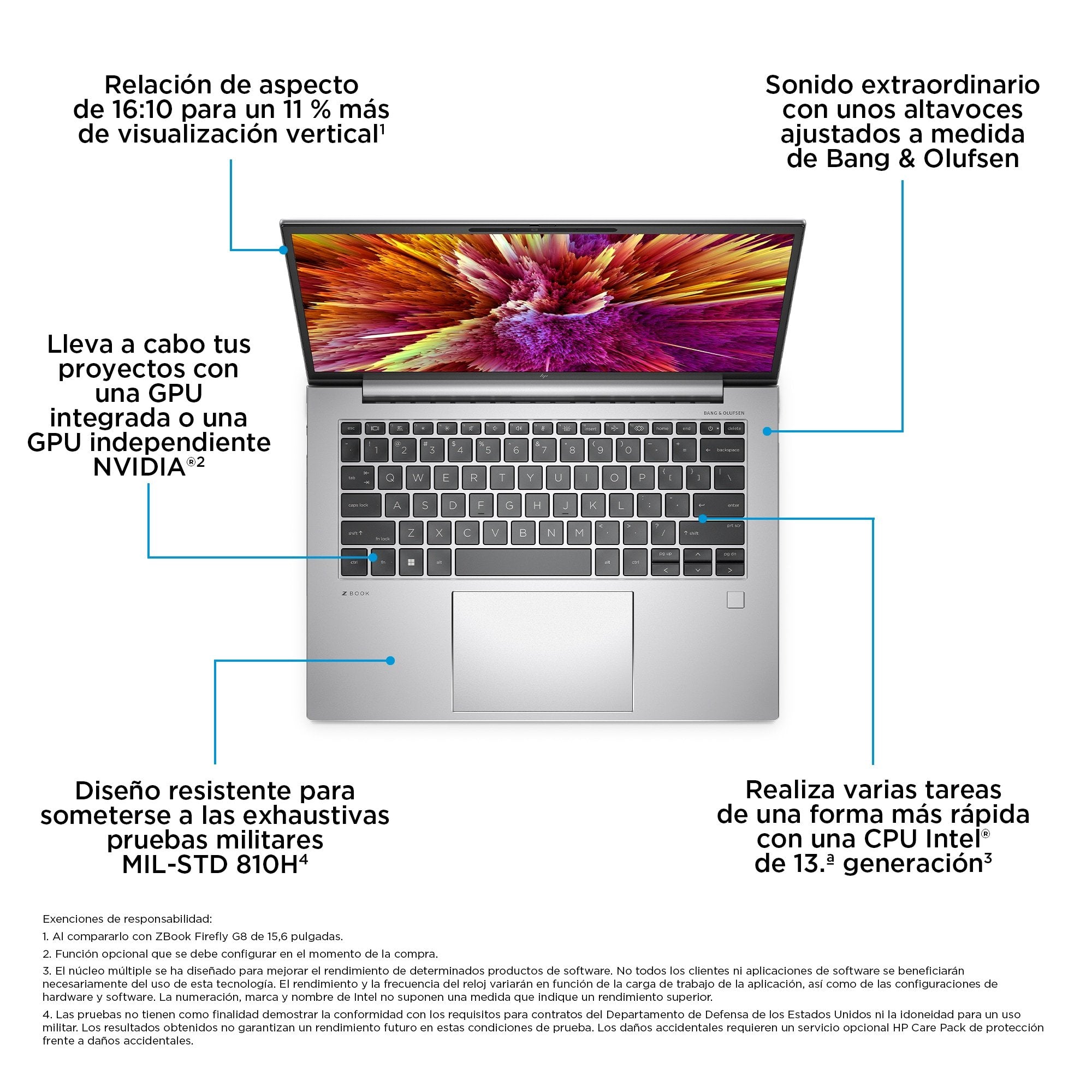 Hp Zbook Firefly 14 G10 14" Wuxga I7-1365u 16 Gb 512 Gb Ssd Nvidia Rtx A500 Windows 11 Pro Plata