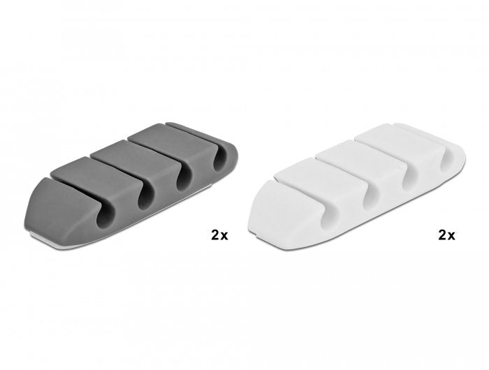 Delock Cablehalter Mit 4 Durchführungen Trapezförmig Set 4 Stück