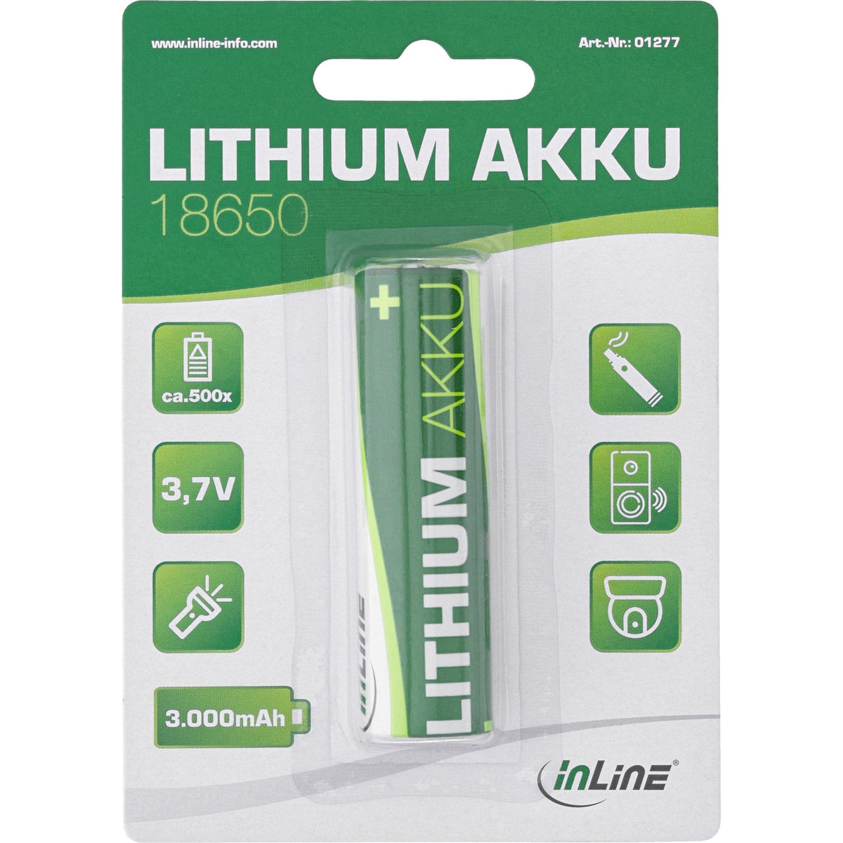 Batería De Litio Inline, 3000 Mah, 18650