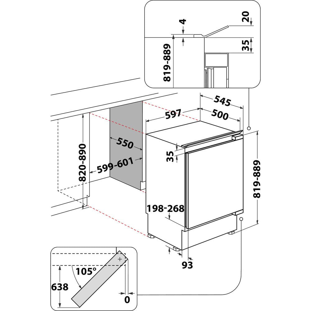 EAN 8003437054471 - Whirlpool WBUL021 frigorífico Integrado 144 L Blanco imagen 2