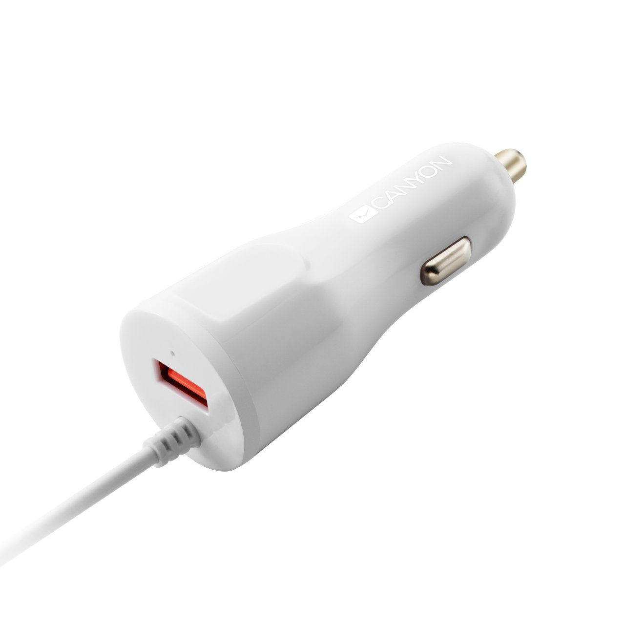 Canyon Car Charger C-033 2.4a Usb-A Built-In Lightning White