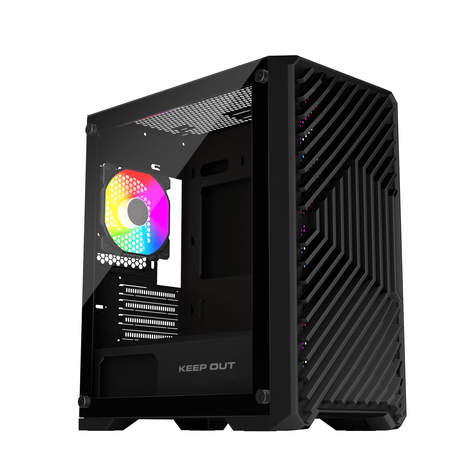 Caja Microatx Xc-220 Glass Argb Keepout Bahías Int.: 1x3'5, 1x2'5/3'5, 1x2'5/ 1xusb2.0, 2xusb3.0/ Audio In/Out