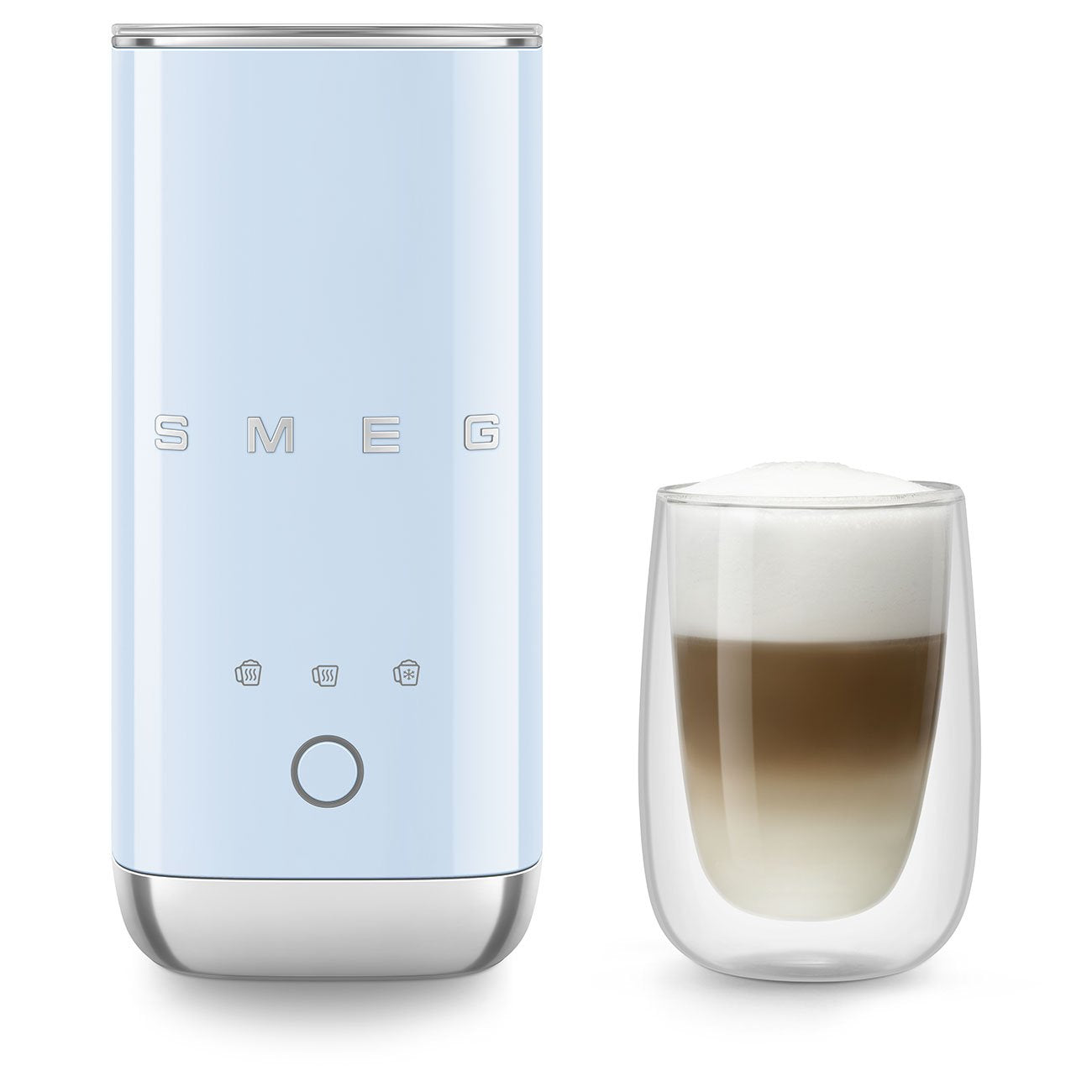 Smeg Milchaufschäumer Mff02pbeu, 3 Funktionen, Antihaft, 500w, Hellblau