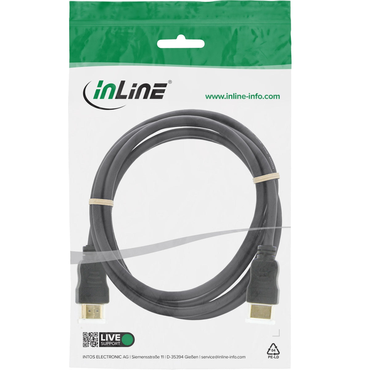 Cable Inline Hdmi Con Ethernet Macho A Macho Negro 3m