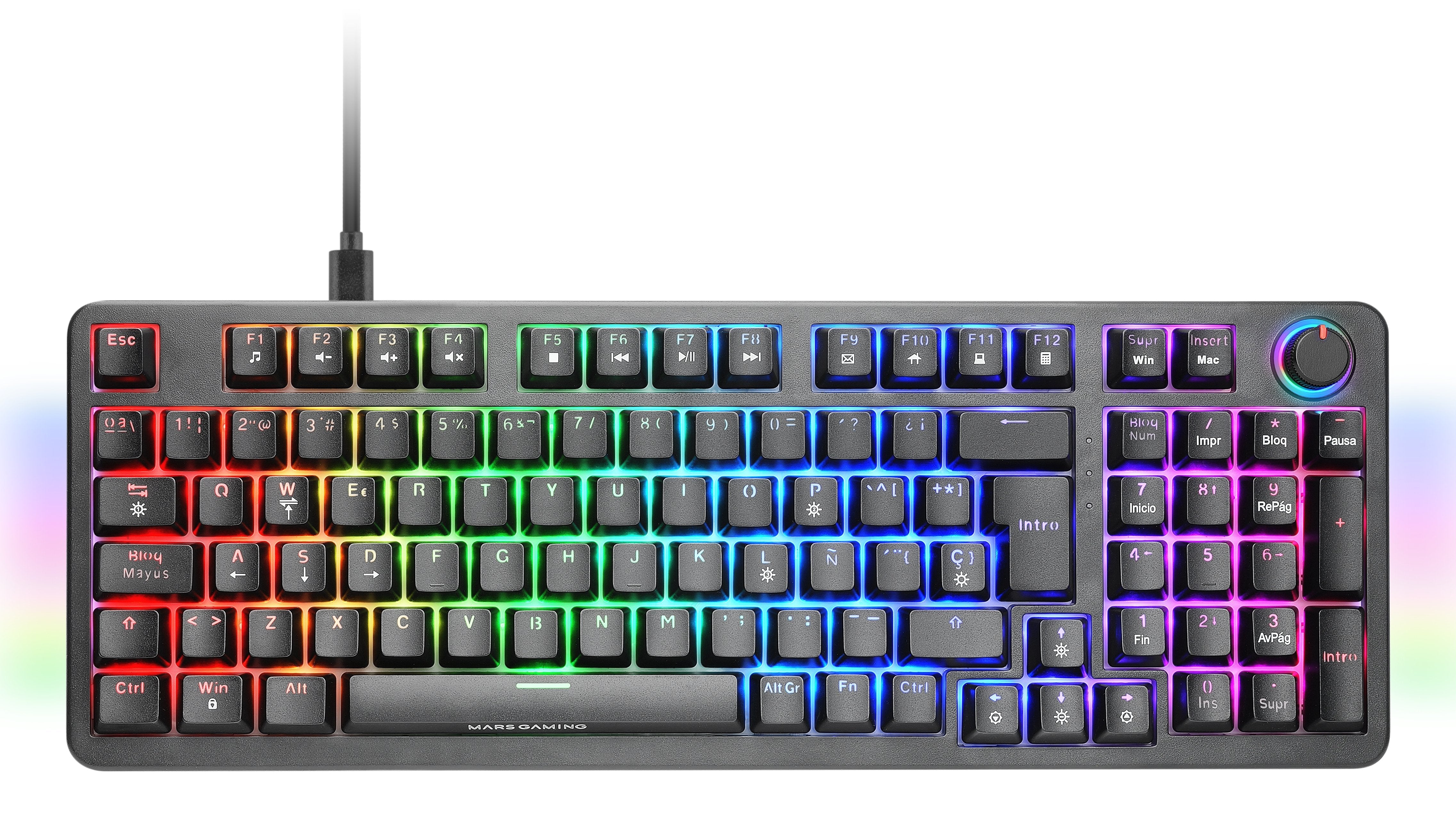 EAN 8435693110330 - Mars Gaming MKPROYES teclado Juego USB QWERTY Español Negro imagen 2