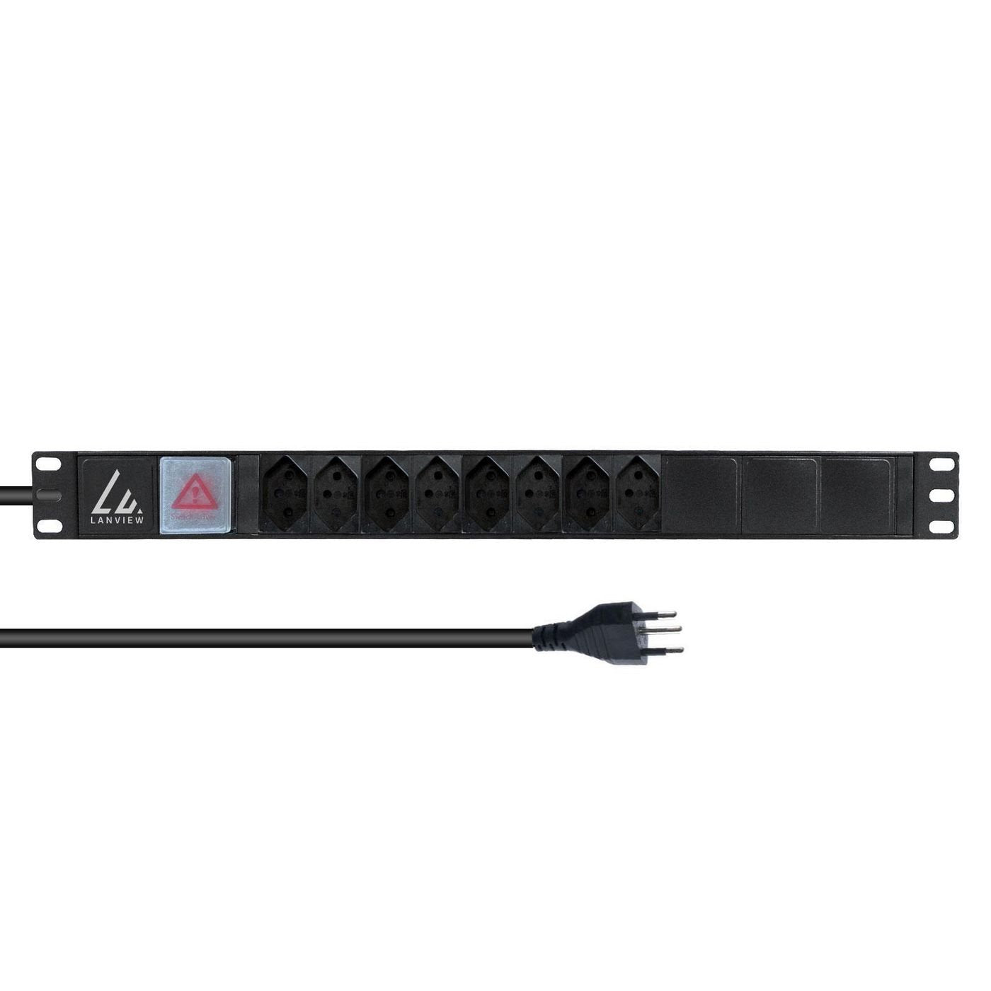 EAN 5715063362839 - Lanview LVR-2MCH-SW-CH8 unidad de distribución de energía (PDU) 8 salidas AC 1U Negro imagen 1