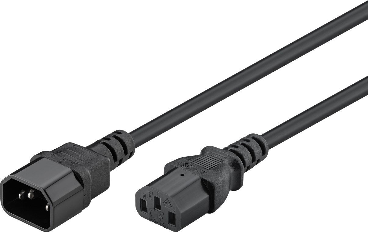 Goobay 95125 Cable Alimentacion C13 <> C14 Negro 1 M
