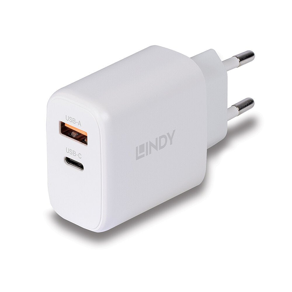 Cargador Lindy Usb Typ A+C Gan Charger 65w, Blanco