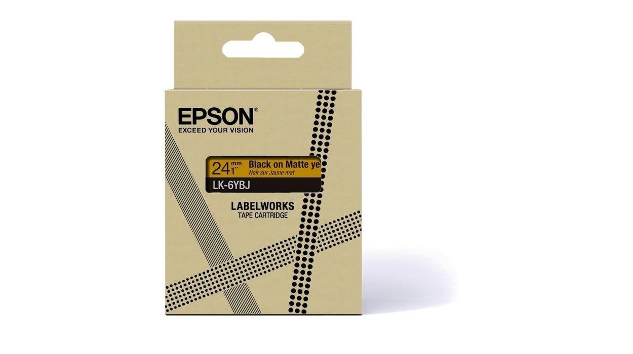 Epson Labelworks Lk-6ybj Negro Sobre Amarillo Mate Rollo (2 4 Cm X 8 M)