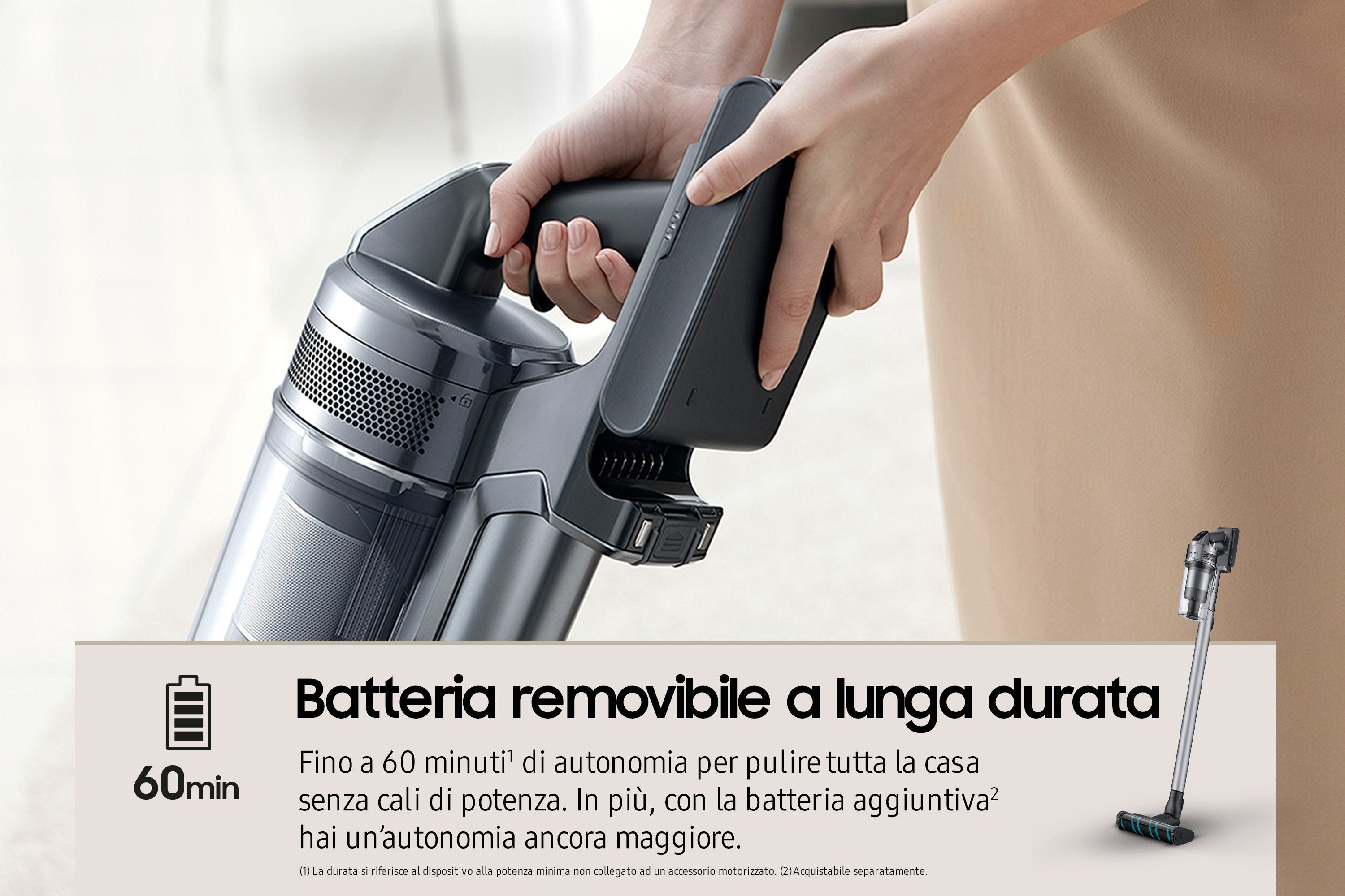 EAN 8806095108711 - Samsung VS20B75ACR5 Aspiradora escoba 2 en 1 Batería Secar Sin bolsa 550 W Plata imagen 10