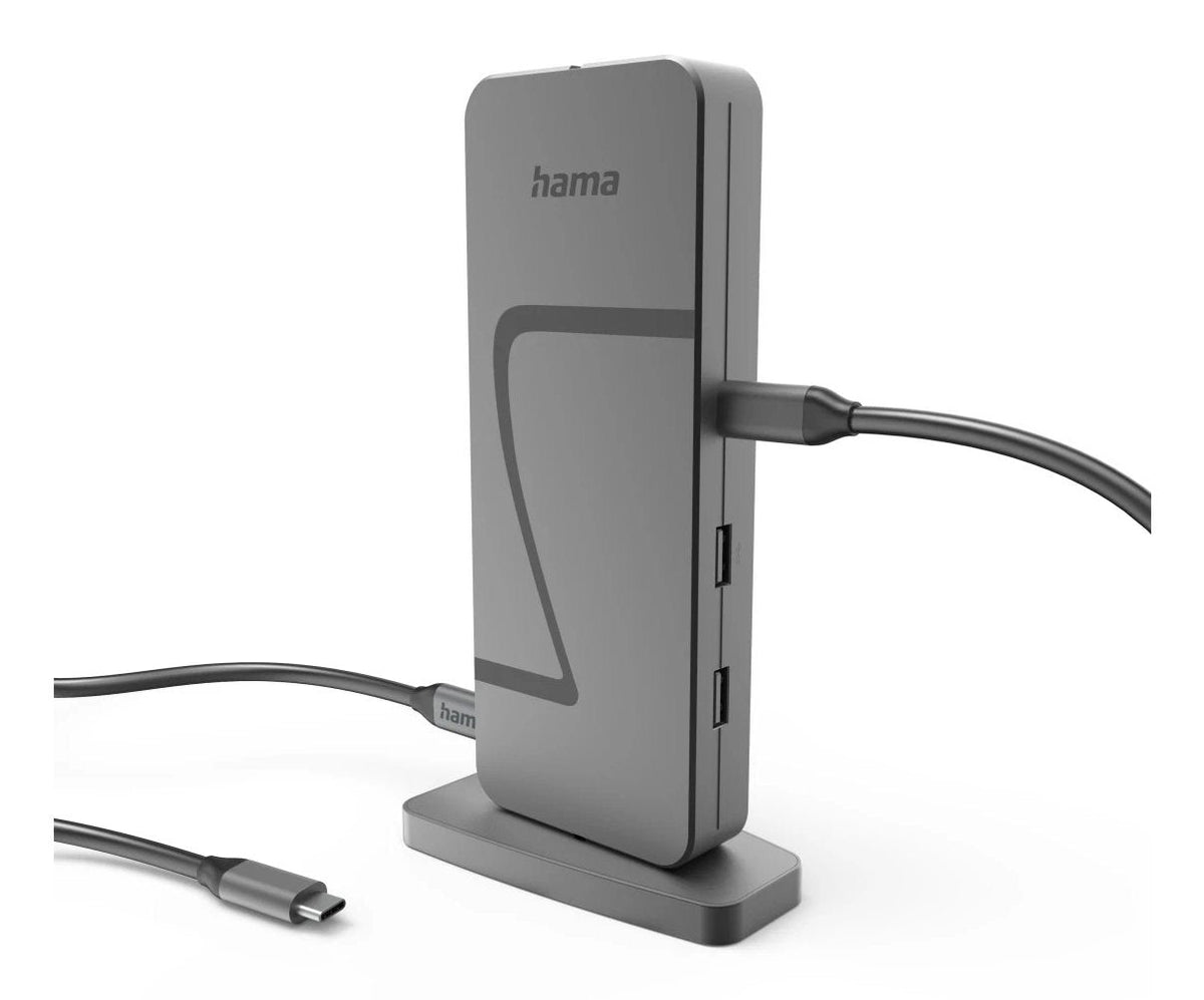 Hama Essential Hub Usb 2.0/3.2 - Potencia Maxima 140w - Cable Usb-C De 40cm - Lan Ethernet 2.5gbps - Displayport 8k -