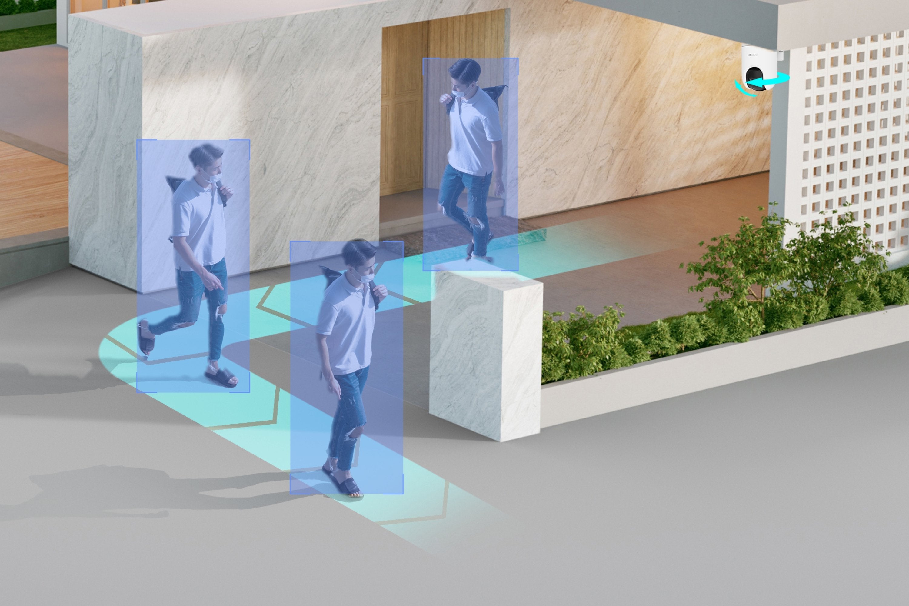 Ezviz Camara Wifi Exterior Hb8 2k+ 4mp Panoramica/Inclinacion Con Bateria