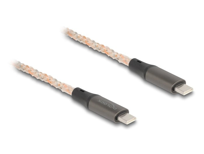 Delock 88288 Usb 2.0 Cable Usb Type-C Macho A Macho De Pd 3.0 100 W Con Iluminación Rgb, 1,20 M