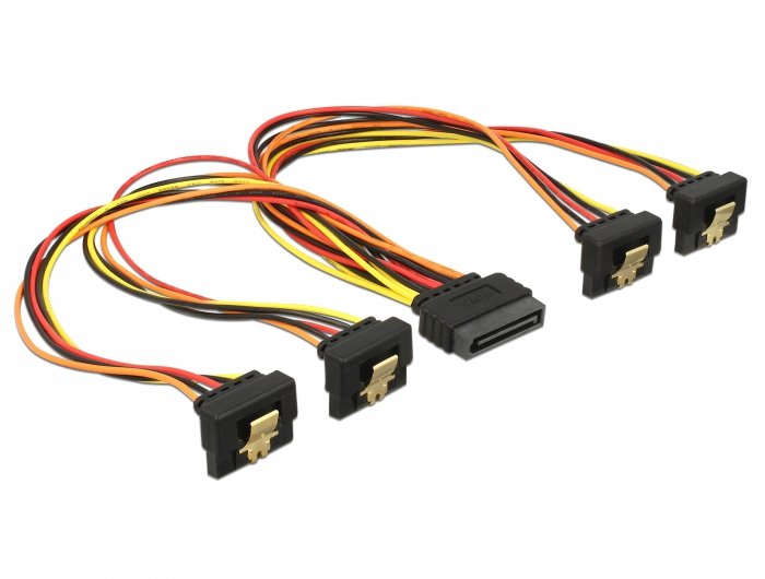 Delock 60167 Cable De Alimentación Interna 0,3 M 0,3 M, Sata De 15 Pines, 4 X Sata De 15 Pines, Macho, Hembra, Oro