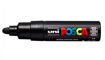 Uniball Marcador Posca Pc-7m No Permanente Punta Forma De Bala 4,5-5,5mm Negro