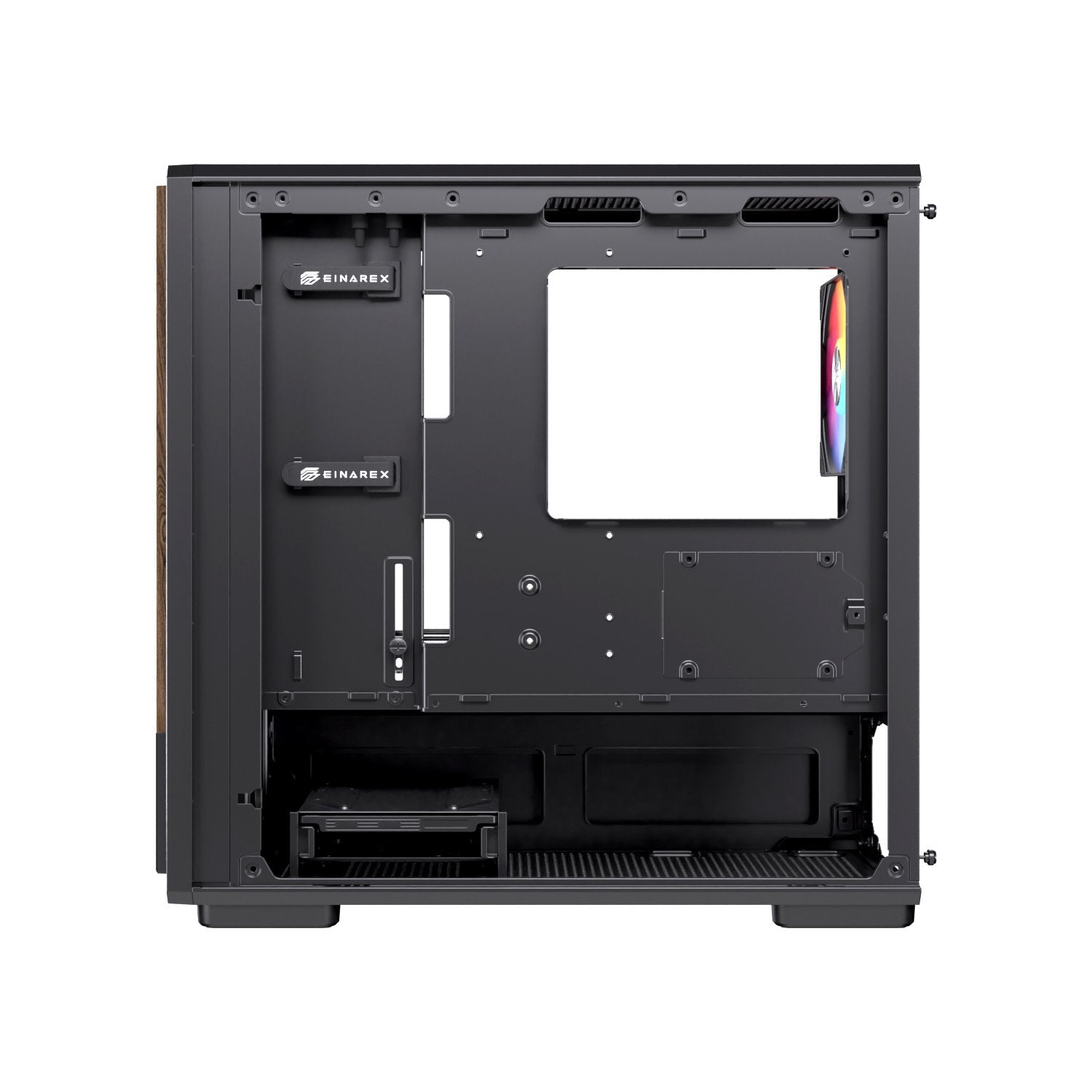 Caja Micro-Atx Semitorre Einarex Pm400 Rgb 3 Fans Negra Excs-Pm-400r-B