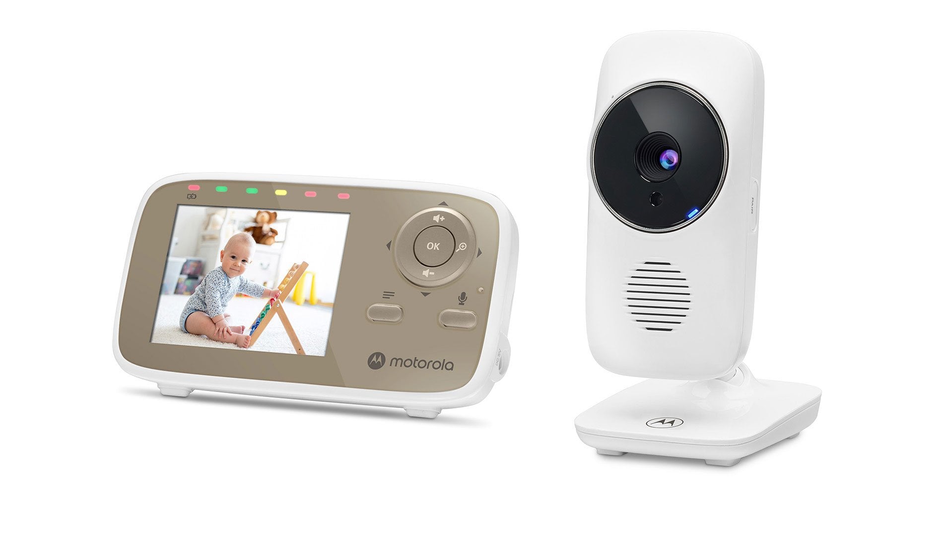EAN 5055374710135 - Motorola VM483 video-monitor para bebés 300 m FHSS Oro, Blanco imagen 2