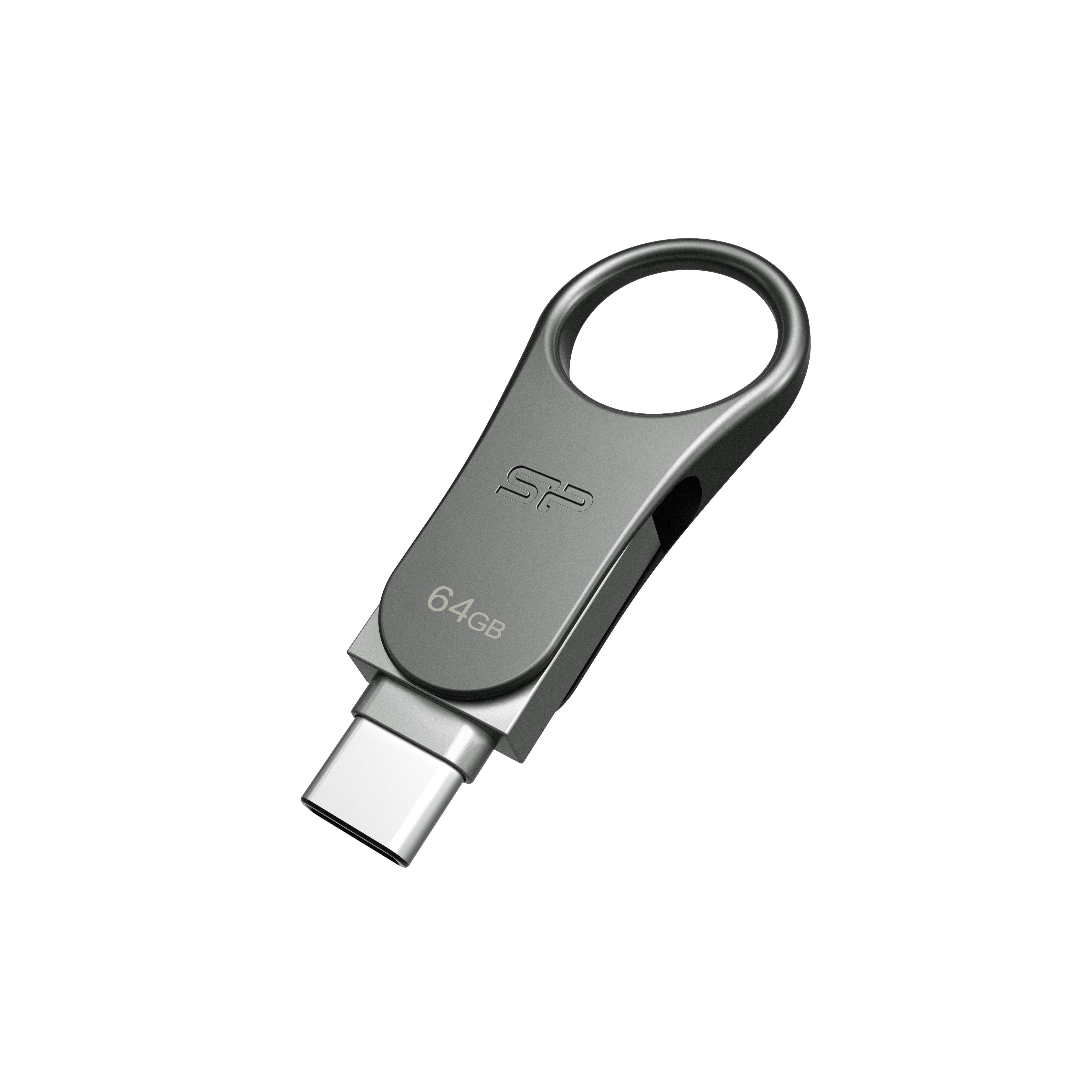 EAN 4712702644838 - Silicon Power Mobile C80 unidad flash USB 64 GB USB Type-A / USB Type-C 3.2 Gen 1 (3.1 Gen 1) Titanio imagen 2