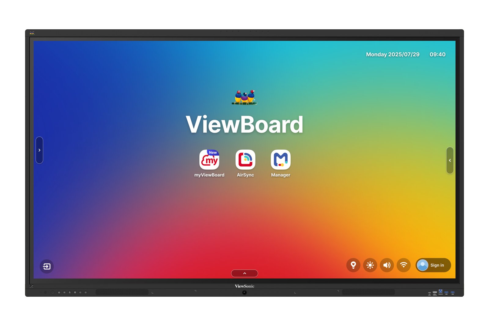 Viewboard 41 Serie Touchscreen 75inch Uhd, Android 16 Edla, Ir 450 Nits, 2x20w + Sub 15w + 8 Array Mic, 3 X Usb-C 8/128gb, 8-Core C