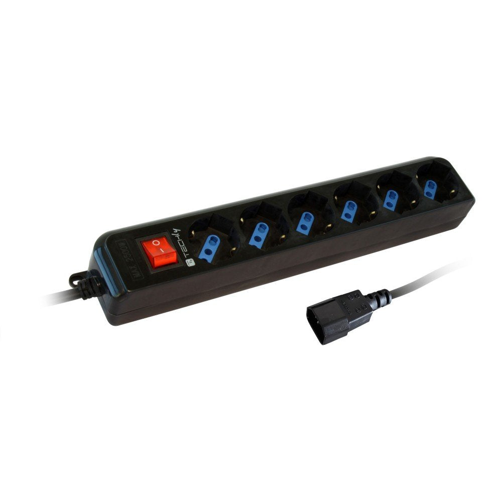 EAN 8057685300415 - Techly IUPS-PCP-6V base múltiple 1,5 m 6 salidas AC Negro imagen 1